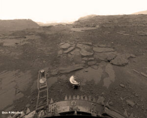 Photo de la sonde Venera 13 (1982) montrant la surface de Venus