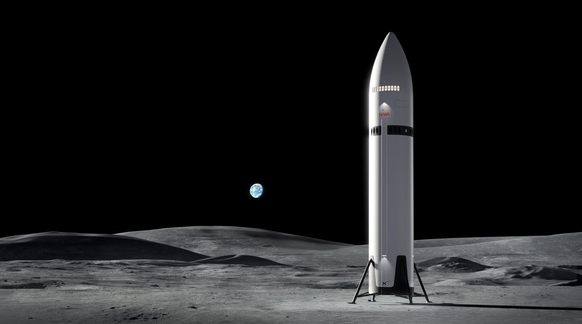 Starship HLS SpaceX atterrisseur lunaire surface Lune Artemis 3 et 4