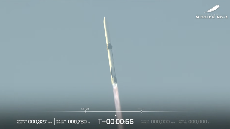 Capture d'écran du live de blue Origin