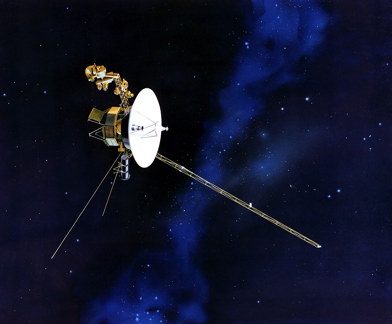 Vue d'artiste sonde spatiale Voyager 1 espace interstellaire NASA